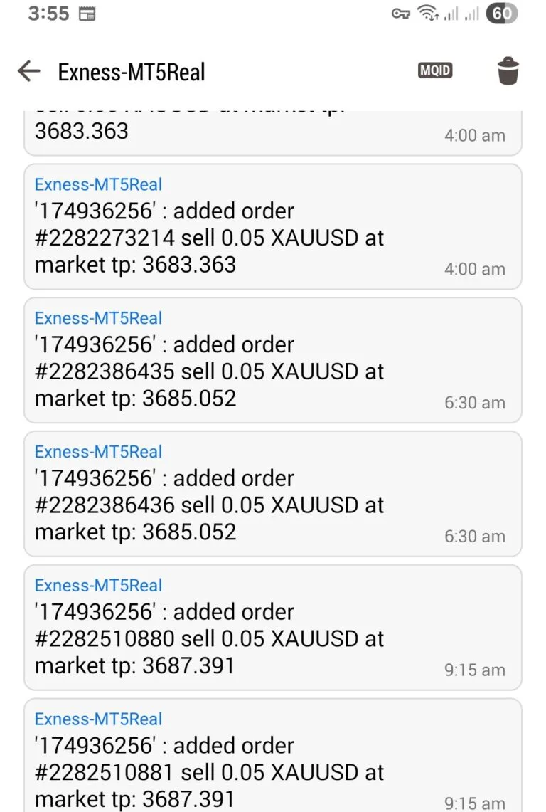 NextTrade Gold EA completed XAUUSD scalping orders history on MT5